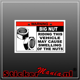 Warning Big Nuts Full Colour sticker