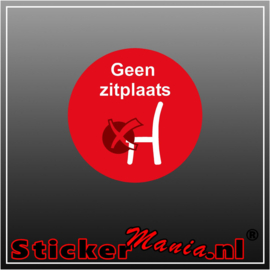 Geen zitplaats sticker