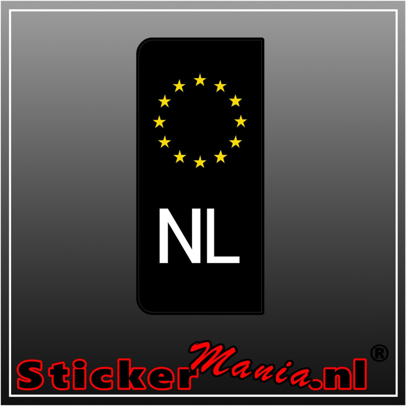 Zwart NL kentekenplaat sticker set