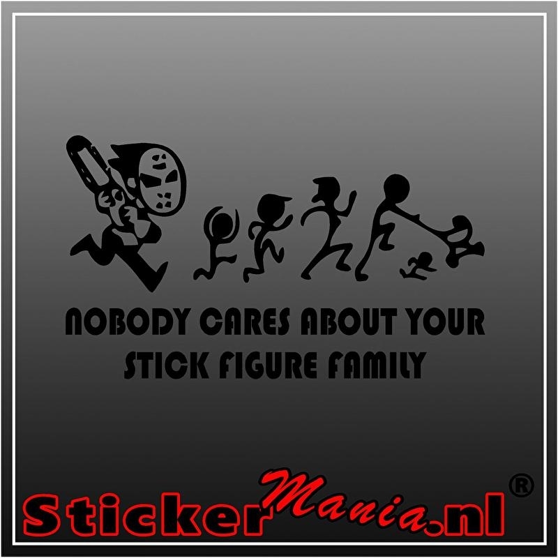 Nobody cares stick figure family 1 sticker