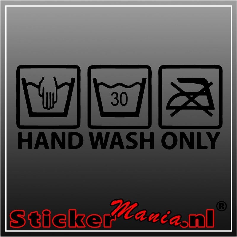 Hand wash only sticker
