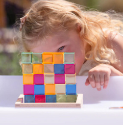 Edelsteen kubus spiegeltray-25 stuks