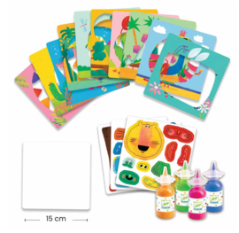 Vingerverf + stickers: maak gekke dieren