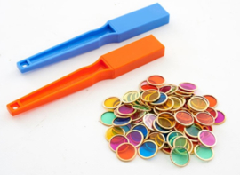 2 staven 19cm & 100 magnetische schijfjes