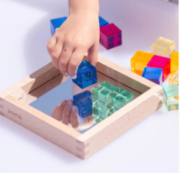 Edelsteen kubus spiegeltray-25 stuks