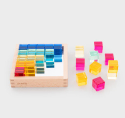 Edelsteen kubus spiegeltray-25 stuks