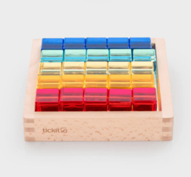 Edelsteen kubus spiegeltray-25 stuks