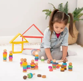 Tickit houten gemeenschapsmensen