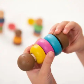 Tickit houten gemeenschapsmensen