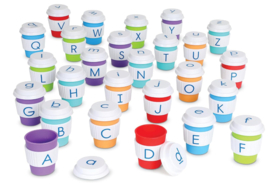 Alphabet coffee cups