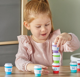 Alphabet coffee cups