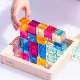 Edelsteen kubus spiegeltray-25 stuks