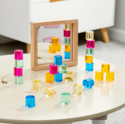 Edelsteen cirkels spiegeltray-25 stuks