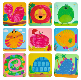 Vingerverf + stickers: maak gekke dieren