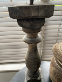 Baluster tafellamp bruine kap