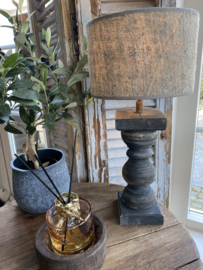 Baluster lampen met Shabby linnen kap