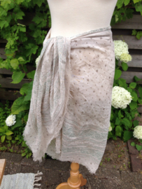 Shawl / Pareo Taupe Soft Green