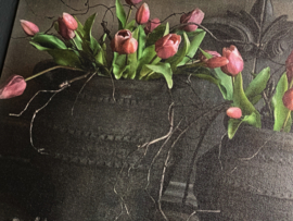 Sobere canvas tulpen in pot A3
