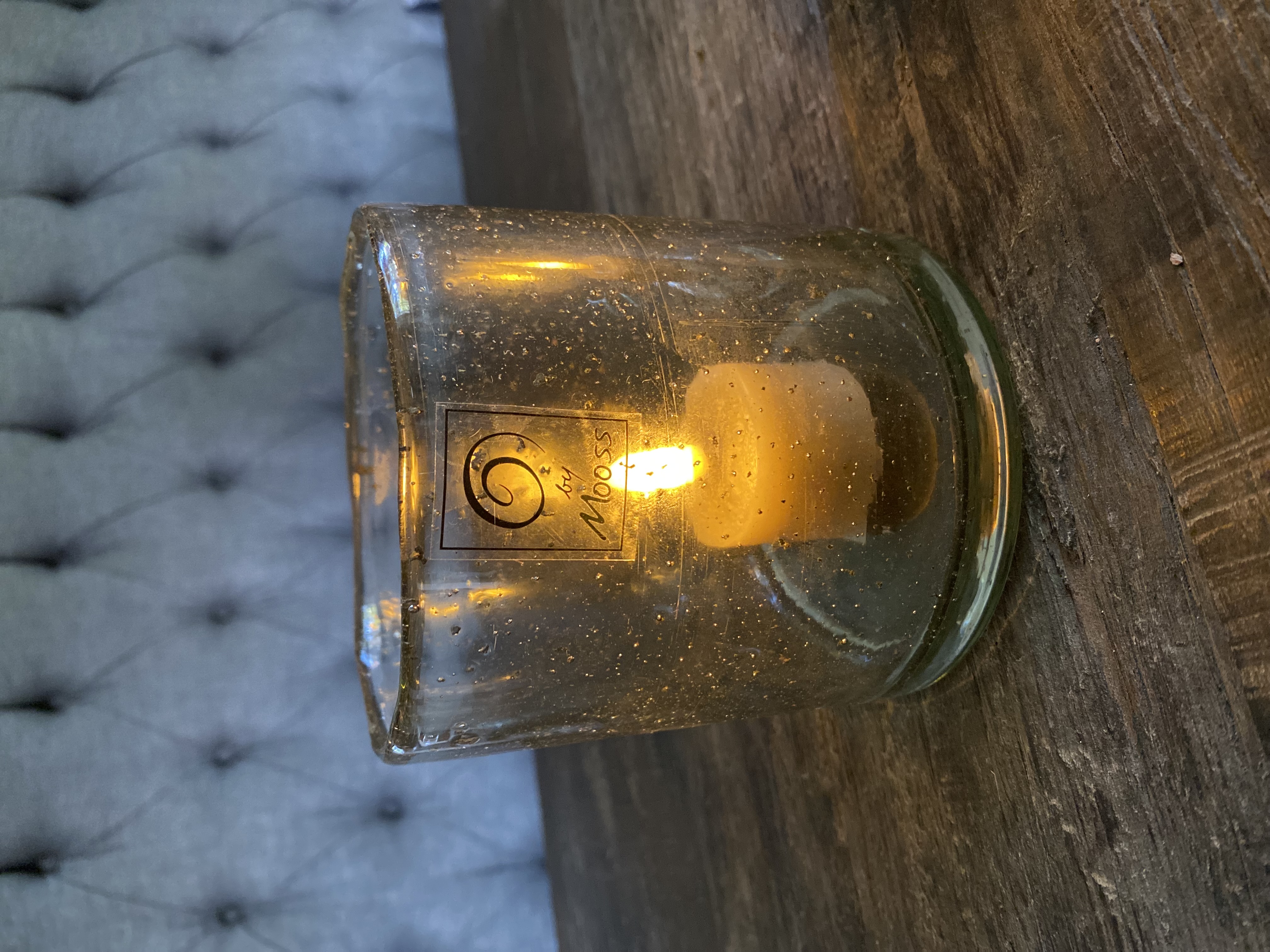 Bubbelglas windlicht Stone
