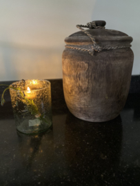 Houten pot met deksel