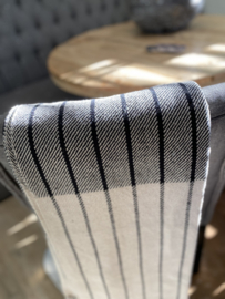 Woonplaid Black & Natural Streep