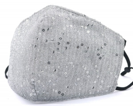 Mondkapje / Facemask glitter Silver