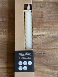 Diner ledkaars gedraaid Creme
