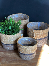 Rieten plantenmandjes