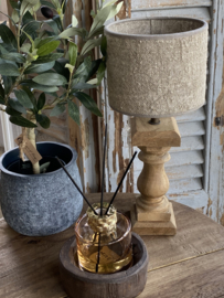 Baluster lampen met Shabby linnen kap