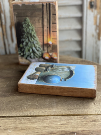 Houten deco bordje