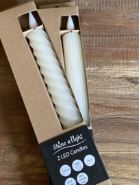 Diner ledkaars gedraaid Creme