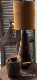 Druppel tafellamp Wood / yellow Velvet