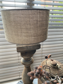 Balusterlamp / Shabby linnen kap