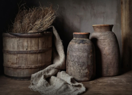 Inductie beschermer emmer houten nepalese kruiken