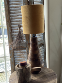Druppel tafellamp Wood / yellow Velvet
