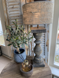 Baluster lampen met Shabby linnen kap