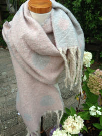 Winter shawl Grijsblauw / Rose