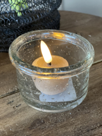 Windlicht bubbelglas helder