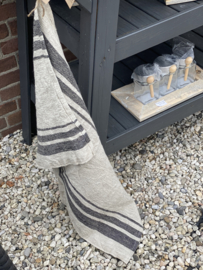 Shabby linnen keukendoeken met streep