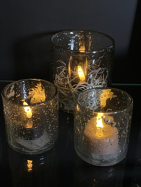 Bubbelglas windlicht Stone