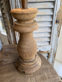 Baluster lampje met shabby linnen kapje