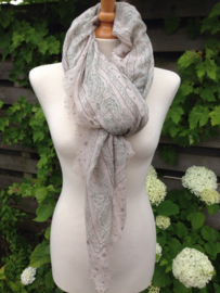 Shawl / Pareo Taupe Soft Green