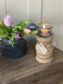 Houten console kandelaar
