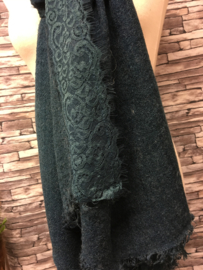 Shawl / omslagdoek petrol Groen