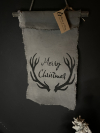 Wandkleed Merry Christmas Grey