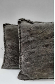 Kussen Sleets linnen zwart