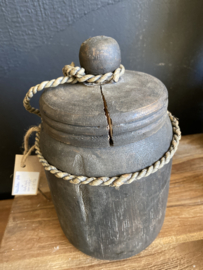 Houten potje met deksel