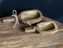 Houten lepel/schaaltje S