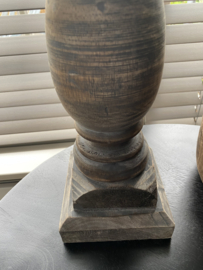 Baluster tafellamp bruine kap