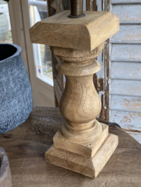 Baluster lampje met Shabby linnen kap